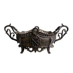 Antique Fabrication Francaise Paris 511 Cast Iron Jardiniere Planter Compote 14”